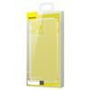 Baseus Frosted Glass Case etui pokrowiec do iPhone 13 Pro sztywna obudowa z żelową ramką przezroczysty (ARWS000702)