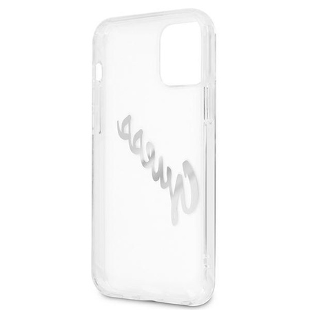 Guess GUHCP12LKTRSVSI iPhone 12 Pro Max 6,7" Transparent hardcase Vintage Script Silver