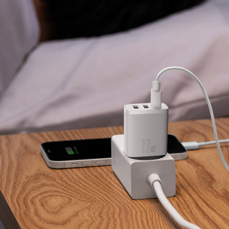 Baseus Compact ładowarka sieciowa 3x USB 17W czarny (CCXJ020101)