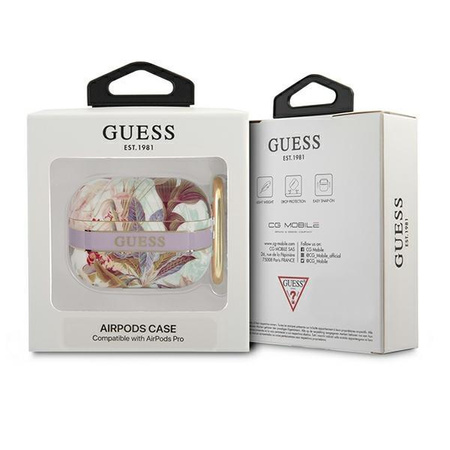 Guess GUAPHHFLU AirPods Pro cover fioletowy/purple Flower Strap Collection