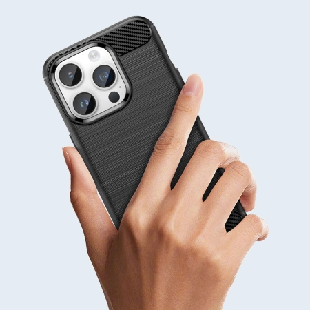 HURTEL CASE CARBON DO IPHONE 14 PRO MAX ELASTYCZNY NA TYŁ TELEFON POKROWIEC