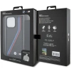 Etui BMW M Edition Carbon Tricolor Lines & Strap na iPhone 15 Pro - czarne