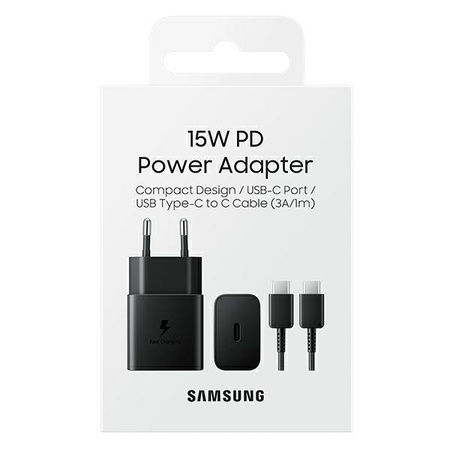 SAMSUNG ŁADOWARKA 15W FAST CHARGE DO GALAXY S21 S10 A52 A72 Z KABLEM USB-C