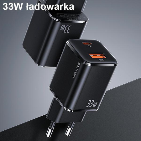 USAMS ŁADOWARKA SIECIOWA 1xUSB-C 1xUSB T43 DO TELEFONÓW APPLE DO LIGHTNING