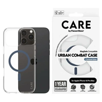 Etui CARE by PanzerGlass Flagship Case z MagSafe na iPhone 16 Pro Max - niebieskie