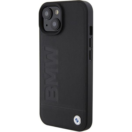 Etui BMW MagSafe Leather Hot Stamp na iPhone 15 Plus - czarne