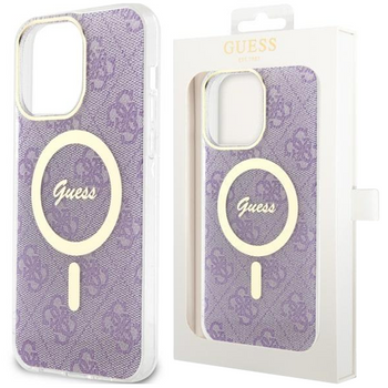 Etui Guess GUHMP14LH4STU na iPhone 14 Pro purpurowy/purple hardcase 4G MagSafe