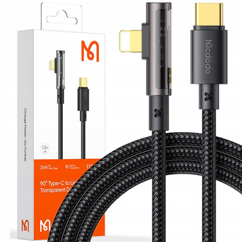 MCDODO KABEL KĄTOWY USB-C LIGHTNING SZYBKIEGO ŁADOWANIA 36W DO IPHONE 14 1M