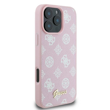 GUESS ETUI HARDCASE DO IPHONE 16 PRO DO MAGSAFE PEONY SCRIPT LOGO OCHRONNE
