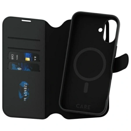 Etui CARE by PanzerGlass Feature Tango 2in1 Wallet MagSafe na iPhone 16 Plus - czarne