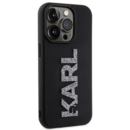 KARL LAGERFELD POKROWIEC HARDCASE 3D RUBBER Z LOGO DO IPHONE 15 PRO GLITTER