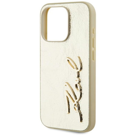 KARL LAGERFELD ETUI WRINKLED METAL SIGNATURE DO IPHONE 15 PRO MAGNETYCZNE