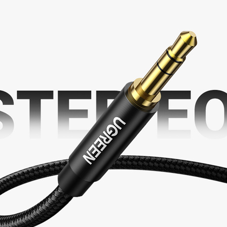 Ugreen kabel audio AUX wtyczka prosta minijack 3,5 mm 1m czarny (AV112)