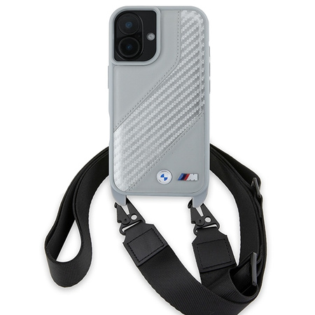 BMW BMHCP16S23PSCCG iPhone 16 6.1       szary/grey hardcase M Edition Carbon Stripe & Strap
