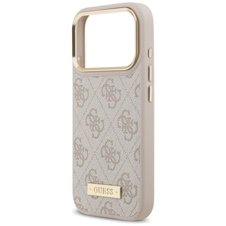 Etui Guess 4G Logo Plate MagSafe do iPhone 17 Pro różowy