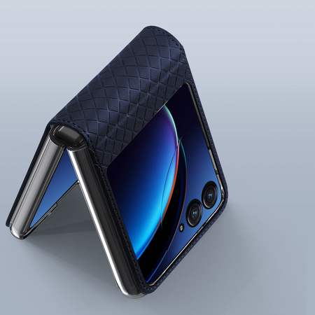 Skórzane etui z portfelem do Motorola Razr 40 Ultra Dux Ducis Bril - niebieskie