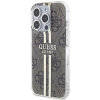 Etui Guess IML 4G Gold Stripe na iPhone 15 Pro - brązowe