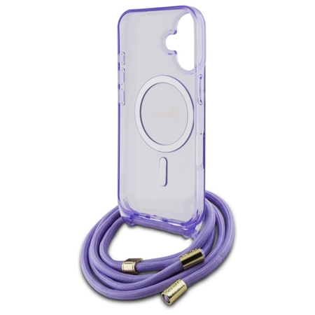 GUESS ETUI CASE HARDCASE DO IPHONE 16 6.1 DO MAGSAFE CROSSBODY CORD SCRIPT