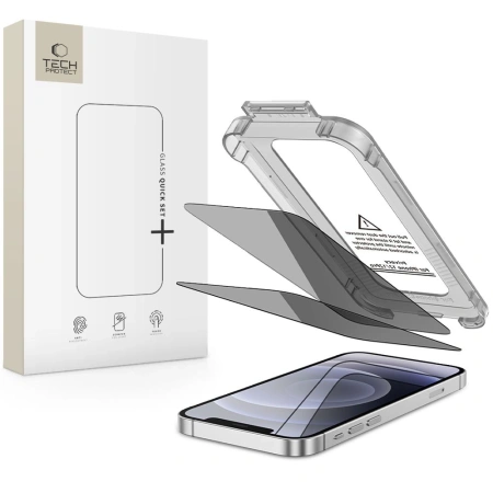 TECH-PROTECT SZKŁO PRYWATYZUJĄCE QUICK SET SPY+ 2-PACK DO IPHONE 12 12 PRO