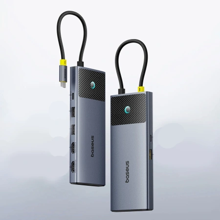 HUB Baseus Metal Gleam Series II 7w1 USB-C - USB-C PD100W / 2x USB-A / 2x HDMI 4K / USB-A 3.0 / USB-C 3.0