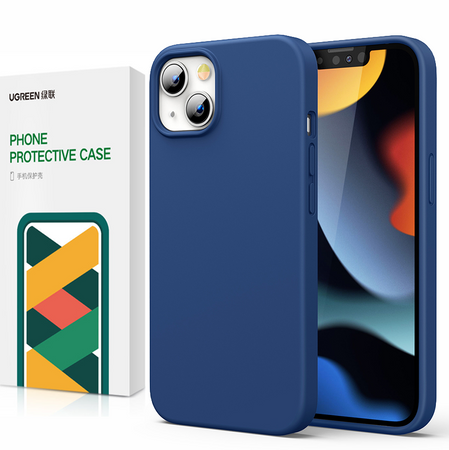 Ugreen Protective Silicone Case gumowe elastyczne silikonowe etui pokrowiec iPhone 13 Pro niebieski