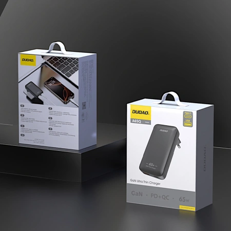 DUDAO ŁADOWARKA SIECIOWA GAN A65Q 65W USB-A USB-C PD DO TELEFONÓW LAPTOPÓW