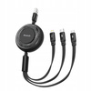MCDODO KABEL USB 3W1 ZWIJANY SZYBKIE ŁADOWANIE USB-C LIGHTNING MICRO 66W