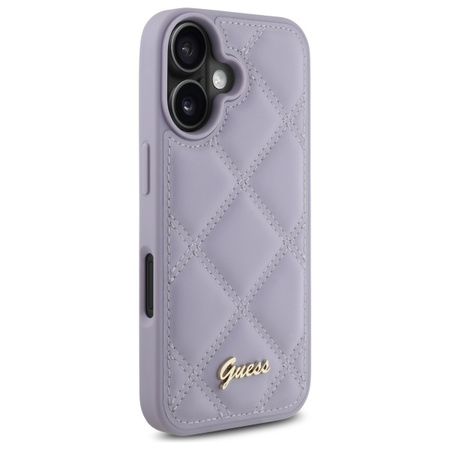 GUESS ETUI HARD CASE DO IPHONE 16 6.1 QUILED METAL LOGO DO IPHONE 16 Z LOGO