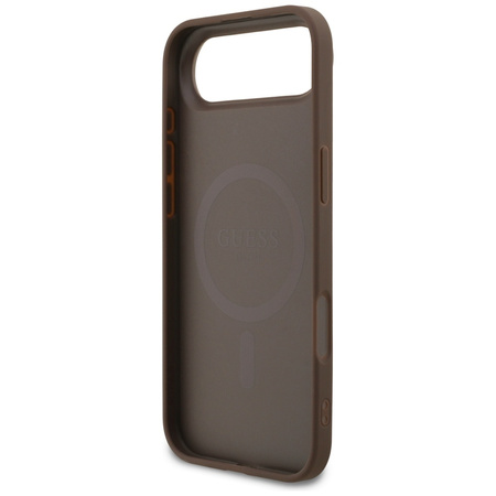 Etui Guess 4G Ring Classic Logo MagSafe do iPhone Air brązowy