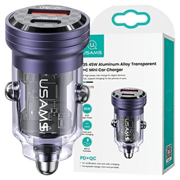 USAMS ŁADOWARKA SAMOCHODOWA C35 USB USB-C 45W DO TELEFONÓW ZŁĄCZE USB-C
