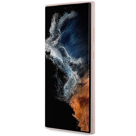 Etui Guess 4G Collection Leather Metal Logo MagSafe na Samsung Galaxy S24 Ultra - różowe