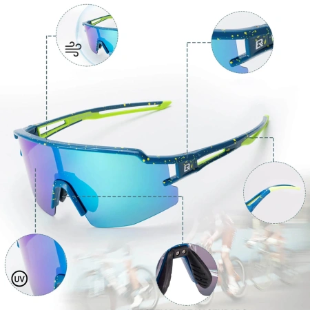 ROCKBROS OKULARY ROWEROWE POLARYZACYJNE Z OCHRONĄ UV DO ROWERU WKŁADKA