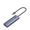 BASEUS HUB USB-A 4W1 DO LAPTOPA PC 3 X USB-A 3.0 RJ45 ZŁĄCZE SZYB