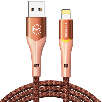 MCDODO KABEL USB LIGHTNING SZYBKIEGO ŁADOWANIA 36W DO IPHONE 13 14 1M LED POMARAŃCZOWY