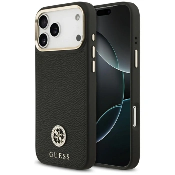 GUESS ETUI GRAINED STRASS LOGO MAGSAFE DO IPHONE 17 PRO MAX Z SYSTEMEM
