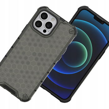 HURTEL ETUI HONEYCOMB PANCERNE DO IPHONE 13 PRO Z ŻELOWĄ RAMKĄ WYTRZYMAŁE
