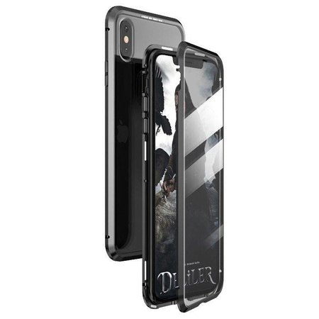 Wozinsky Magnetic Cam Slider Case magnetyczne etui 360 na cały telefon szkło na ekran osłona na aparat Huawei P40 czarny