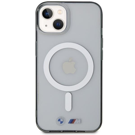 Etui BMW BMHMP14SHCRS na iPhone 14 - przezroczyste hardcase Silver Ring MagSafe