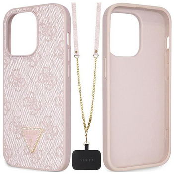 Guess GUHCP15XP4TDSCPP iPhone 15 Pro Max 6.7" różowy/pink hardcase Crossbody 4G Metal Logo