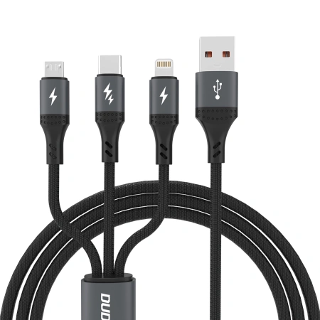 DUDAO KABEL L3E 3 W 1 60W DO MICROUSB USB-C DO LIGHTNING TELEFONY TABLETY