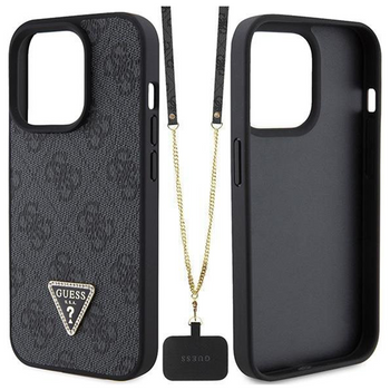 Guess GUHCP15MP4TDSCPK iPhone 15 Plus 6.7" czarny/black hardcase Crossbody 4G Metal Logo