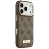Etui Guess 4G Logo Plate MagSafe do iPhone 17 Pro brązowy