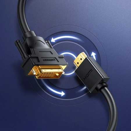 UGREEN KABEL DVI 24+1 PIN HDMI FHD 60HZ DO PC MONITORÓW TELEWIZORÓW 1,5M