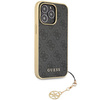 Etui Guess GUHCP14LGF4GGR na iPhone 14 Pro - szare hardcase 4G Charms Collection