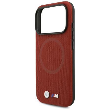 Etui BMW M FW Metal Logo MagSafe do iPhone 17 Pro czerwony