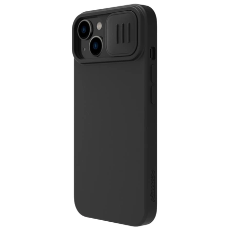 Silikonowe etui Nillkin CamShield Silky Silicone Case do iPhone 15 z osłoną na aparat - czarne