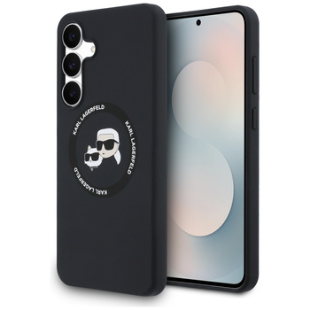 Etui Karl Lagerfeld Silicone             Karl&Choupette Heads MagSafe do Samsung Galaxy S25 FE czarny