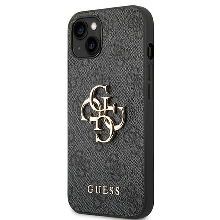 GUESS POKROWIEC DO IPHONE 14 15 6,1 4G HARD CASE ZŁOTE METAL LOGO