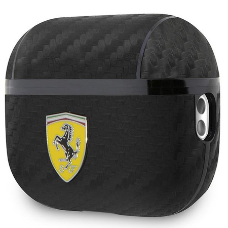 Etui Ferrari FESAP2CABK na AirPods Pro 2 cover - czarne On Track PU Carbon