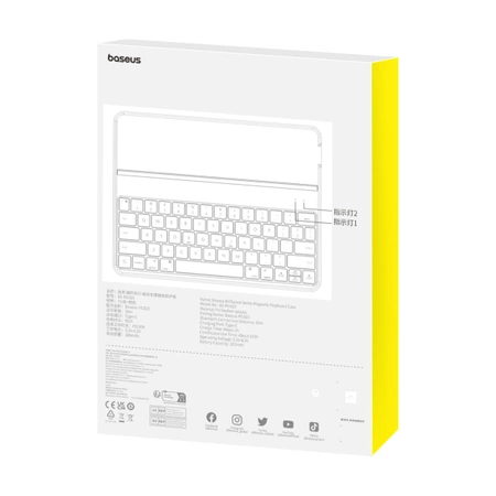 Etui z klawiaturą Baseus Brilliance Series na iPad mini 8.3'' (6 gen.) + kabel USB-C - czarne